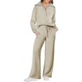 thumbnail image 1 of ORUYROP Women 2 Piece Outfits Sweatsuit Set 2023 Fall Oversized Half Zip Sweatshirt Wide Leg Sweatpant Lounge Set Tracksuit, 1 of 7