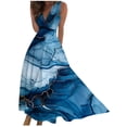 thumbnail image 2 of Viikei Summer Dresses for Girls,Women's Spring/Summer Sleeveless Color V-Neck Wrapped Chest Dress Long Dress Blue L, 2 of 5