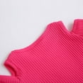 thumbnail image 6 of Girls Crew Neck Tee Short Sleeve Shirts with Cold Shoulder, 6 of 6