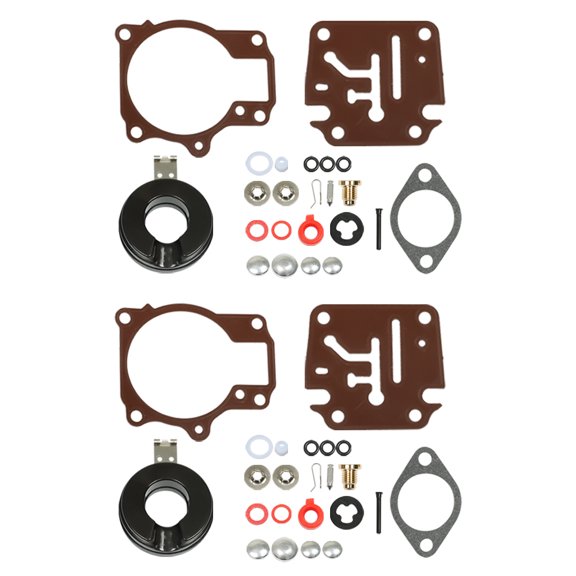 EPOTOOR 2 x Carburetor Carb Rebuild Kits And Float Fit For Johnson Evinrude 50 55 60 HP