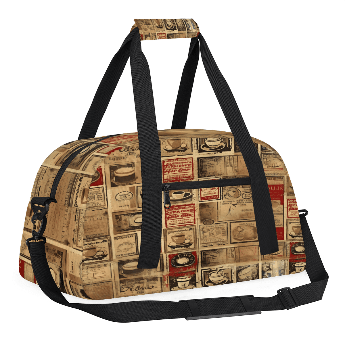 Herdesigns Sports Duffle Bags Travel Duffle Bag Gym Bag Retro Coffee Theme Weekender Travel Bag Waterproof Overnight Bag Carry On Travel Tote Bag Dance Bags