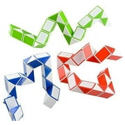 QiShi 5 PCS Fidget Snake Cube Twist Puzzle Magic Snake Sensory Toys Collection Brain Teaser Socking Stuffers Party Favors Game Goodie Bags Fillers for Kids Adults Teens