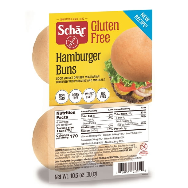 Schar Gluten Free Hamburger Buns, Gluten Free Buns, 4 Ct - Walmart.com