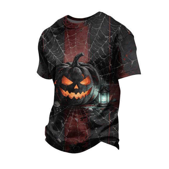Fabrcox Halloween T shirts for Man Funny Ghost Pumpkin Witch Mens Graphic T Shirts Fall Winter Festival Men's Short Sleeve Shirts Black XXL