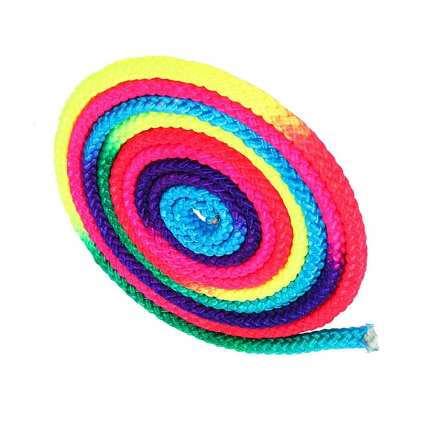 Rainbow Rhythmic Gymnastics Rope, Nylon Competition Training Rope with Rainbow Colors for Artistic Gymnastics Daily Practice Fitness Youth Fitness Excersing Equipment