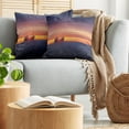 thumbnail image 5 of Ambesonne Nautical Throw Pillow Cover 2 Pack, Sunrise over Sea Ship, 20", Blue Orange, 5 of 7