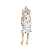 Angle View: Donna Karan Womens Floral Halter Midi Dress