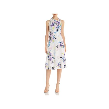 Donna Karan Womens Floral Halter Midi Dress