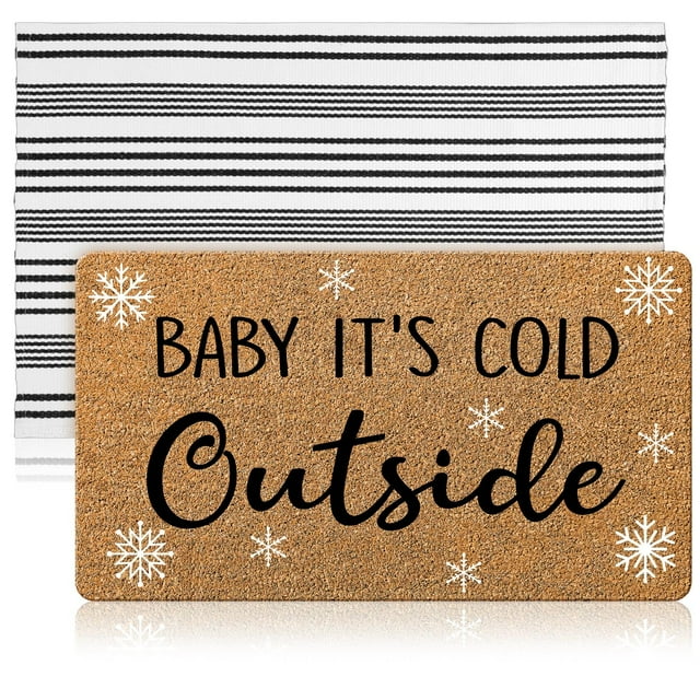 Set de Felpudo Navideño Duraaamo Baby Está Frío Afuera