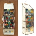 thumbnail image 5 of Yarn Storage Organizer Bag Large Capacity Hanging Design with 4 Clear Zip Pockets, 3 Side Needle & Tool Pockets, 5 of 8