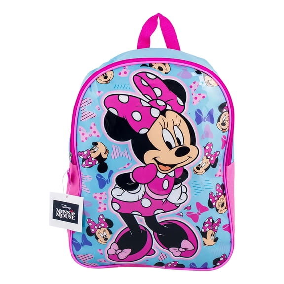 Disney Minnie Mouse Blue Kids School Backpack, 15"-No side pockets