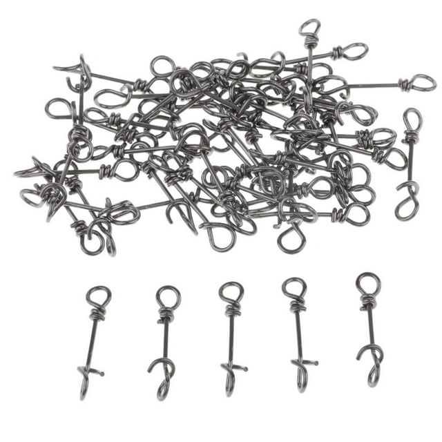 jinwen 50 Pcs Stainless Steel quickly lock Fishing Clip 22mm