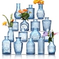 thumbnail image 1 of Jarrones de cristal vintage de cristal azul ODBCYWM, 16 unidades, 1 of 7