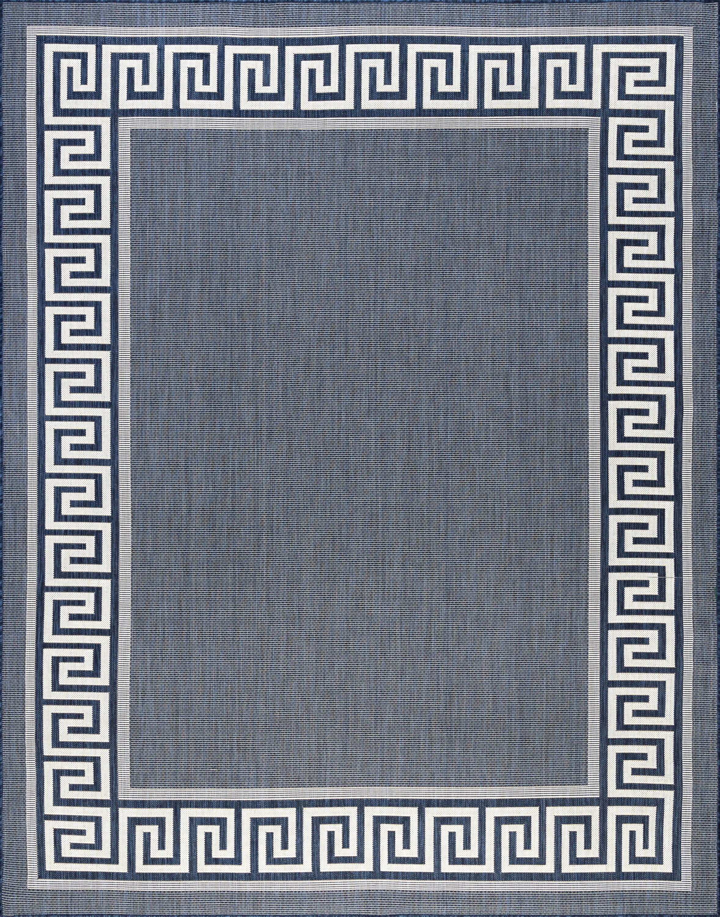 5x8 Water Resistant, Indoor Outdoor Rugs for Patios, Front Door Entry, Entryway, Deck, Porch, Balcony | Outside Area Rug for Patio | Navy, Greek Key | Size: 5'3'' x 7'3''