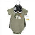 thumbnail image 2 of Hudson Baby Infant Boy Cotton Bodysuit, Shorts and Shoe Set, Cool Dude, 6-9 Months, 2 of 5