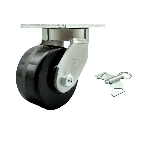 6 Inch Extra Heavy Duty Phenolic Wheel Swivel Caster with Swivel Lock SCC