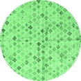 thumbnail image 1 of Ahgly Company Indoor Round Abstract Emerald Green Modern Area Rugs, 4' Round, 1 of 4