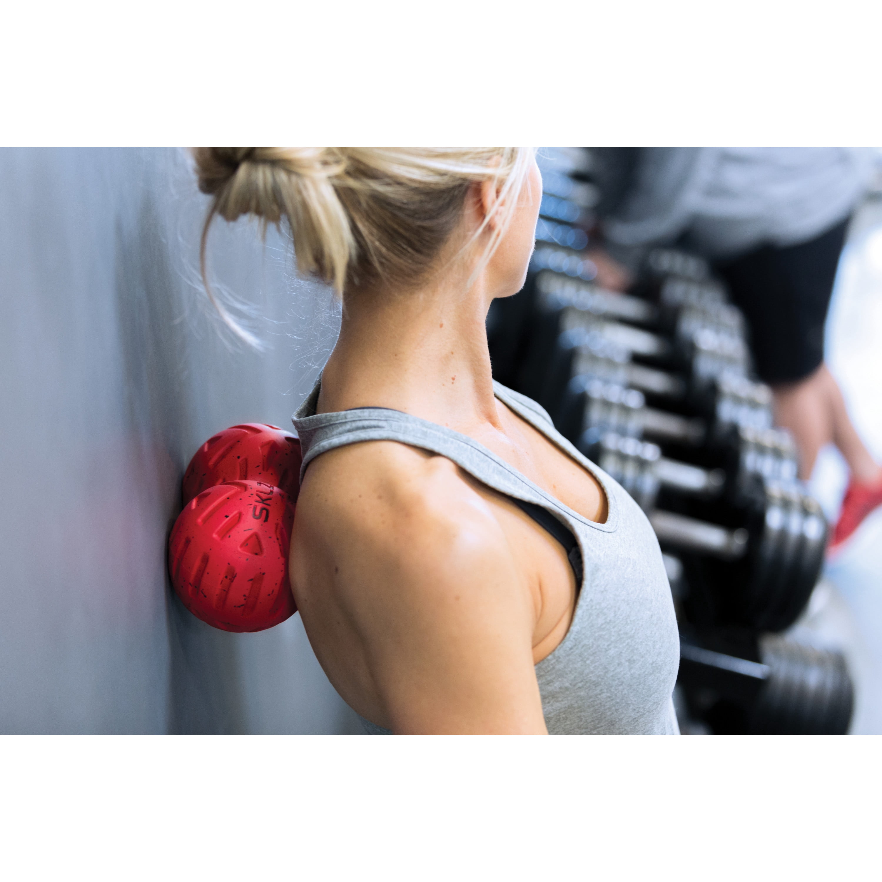 SKLZ 18 x 5 inches Handheld Textured Red Foam Roller for Muscle Recovery