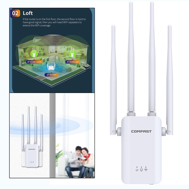 Extensor de rango WiFi Hugo CF-WR304S 2.4 GHz 300 Mbps Amplificador de señal