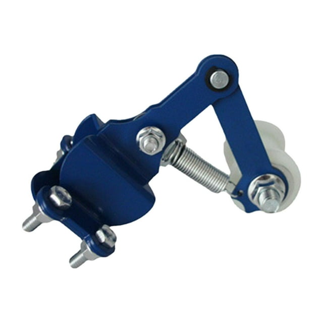 Tensor de cadena de motocicleta universal, fácil de instalar, herramienta modificada, rueda de rodillo Azul