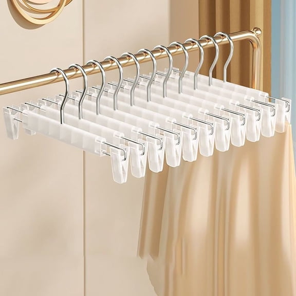 LAMIRO Durable Non-slip Pants Skirt Underwear Socks Stretchable Hook Hanger Non-trace Clothes Hanger Wardrobe Storage Organiser Upgrade Bearing WHITE