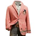 thumbnail image 3 of IWRICH Men's Mardi Gras Corduroy Printed Blazer Carnival Casual Holiday Suit Jacket Rave Party Holiday Coat with Pocket 12-Red XL, 3 of 5