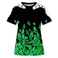 thumbnail image 5 of Fiudx Ofertas y Liquidaciones Blusa de Manga Corta con Cuello Redondo y Estampado para Mujer, 5 of 5