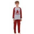 thumbnail image 3 of URMAGIC Christmas Family Matching Pajamas Sets Xmas PJ's Letter Print Top and Plaid Pants Jammies Sleepwear Cotton Long Sleeve Pjs, 3 of 7
