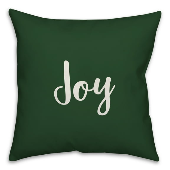Creative Products Joy in Dark Green 18x18 Spun Poly Pillow