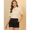 thumbnail image 2 of INSPIRE CHIC Blouse Femme Col Rabattu Col Fendu Manches Bouffantes Chemise en Chiffon, 2 of 6