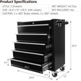 thumbnail image 4 of Luku Mechanic Tool Cart - 5-Drawer Mobile Tool Storage with Smooth Operation and Security Features, 4 of 7
