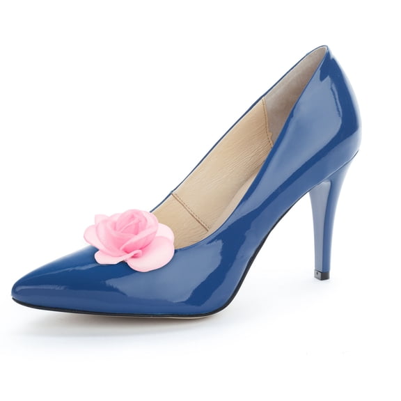 LOLIPPYY 2Pcs Pink Rose Shoe Clips Fashionable Detachable Decoration for High Heels and Weddings