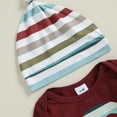 thumbnail image 3 of My First Christmas Baby Boy Girl Outfits Gingerbread/Stripe Romper + Pants +Hats Set Newborn Infant Fall Winter Holiday Clothes, 3 of 8