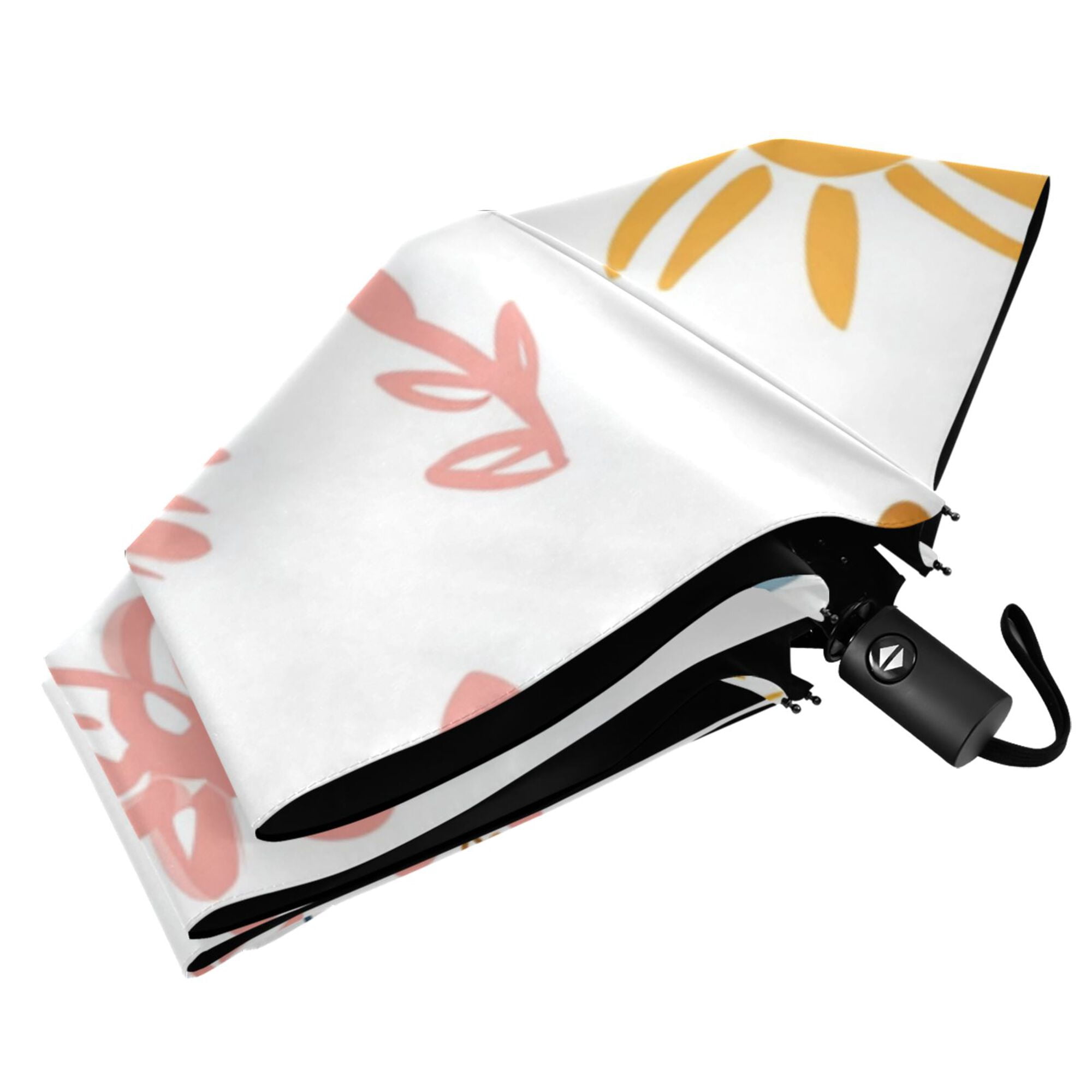 FORMRS Travel Umbrella Folding Auto Open Close Windproof Rain UV Protection, Cartoon Doodles