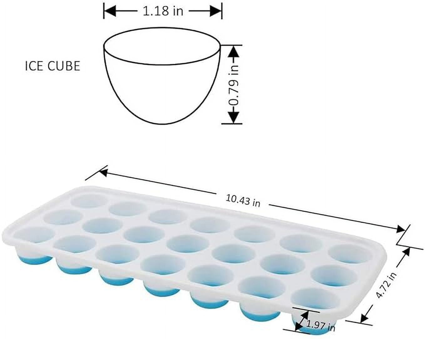 Ice Cube Trays with Lid for Freezer with Easy Release Flexible Silicone Bottom, Stackable ( Pack of 2)