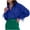 Blue, variant on LEAVINGSUO Long Sleeve Shirts for Women, Fall Womens Tops Women's Fashion Loose Long Sleeve Blouse V-Neck Casual Pullover Tops Blouses