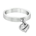 thumbnail image 7 of Loving Pair of Dangle Heart Charms Sterling Silver Band Ring - 7, 7 of 7