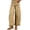 Khaki, variant on sicmoss Women's White Cotton Barrel Jeans Y2K Wide Leg Baggy Ruffle Hem with Pockets