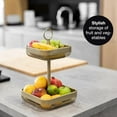 thumbnail image 2 of 2-Tier Modern Gold Metal Fruit Cake Stand Display Bowl for Fruit, Bread, Vegetables, 2 of 10