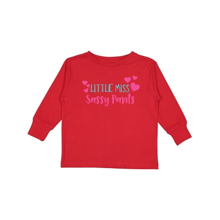 

Inktastic Little Miss Sassy Pants Sassy Sassy Girl Hearts Girls Long Sleeve Toddler T-Shirt