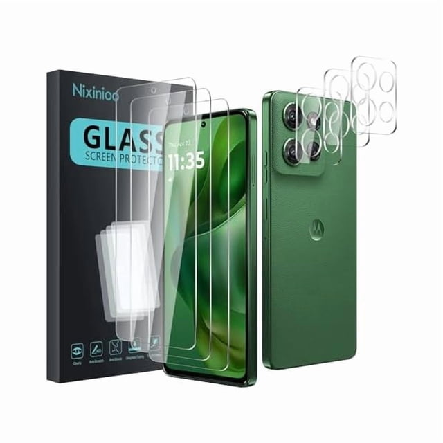 xixishop 3 Pack Tempered Glass Screen Protector for Motorola Moto G Power 5G 2025 + 3 Pack Camera Lens Protector, Anti-Fingerprint, 9H Hardness, ScratchResistant, Easy to install, Case Friendly