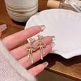 thumbnail image 5 of XXKQ silver needle ins style design love bow earrings smart sweet cool light luxury high-end fashion earrings, 5 of 6