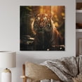 thumbnail image 2 of Designart "Double Exposure Tiger Lensflare form I" Landscapes Print on Natural Pine Wood, 2 of 5