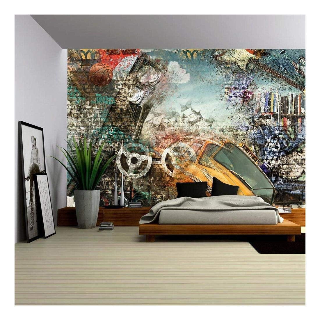 Wall26 Modern Background in the Style of Hip-Hop and Grunge - Removable