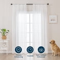 thumbnail image 2 of Sleep Zone 2 Panels Pink Heart-embroidered Lace Sheer Curtains, Modern Semi Sheer Curtains for Living Room Bedroom, Farmhouse (Pink, W52 x L63 Inch), 2 of 10