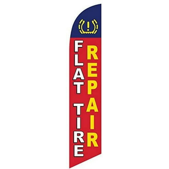 Flat Tire Repair 15ft Feather Banner Swooper Flag - Replacement Flag