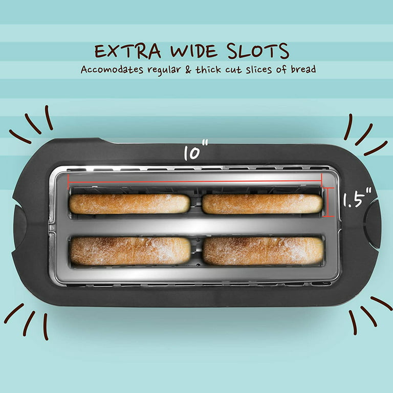 BELLA 4 Slice Toaster with Auto Shut Off - Extra Wide Slots & 4 Slice, Sage