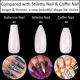 thumbnail image 2 of Uñas postizas largas de ataúd, uñas acrílicas transparentes, uñas de bailarina en forma de ataúd, 500 piezas, uñas postizas de cobertura completa, uñas artificiales con estuche para salones, 2 of 8