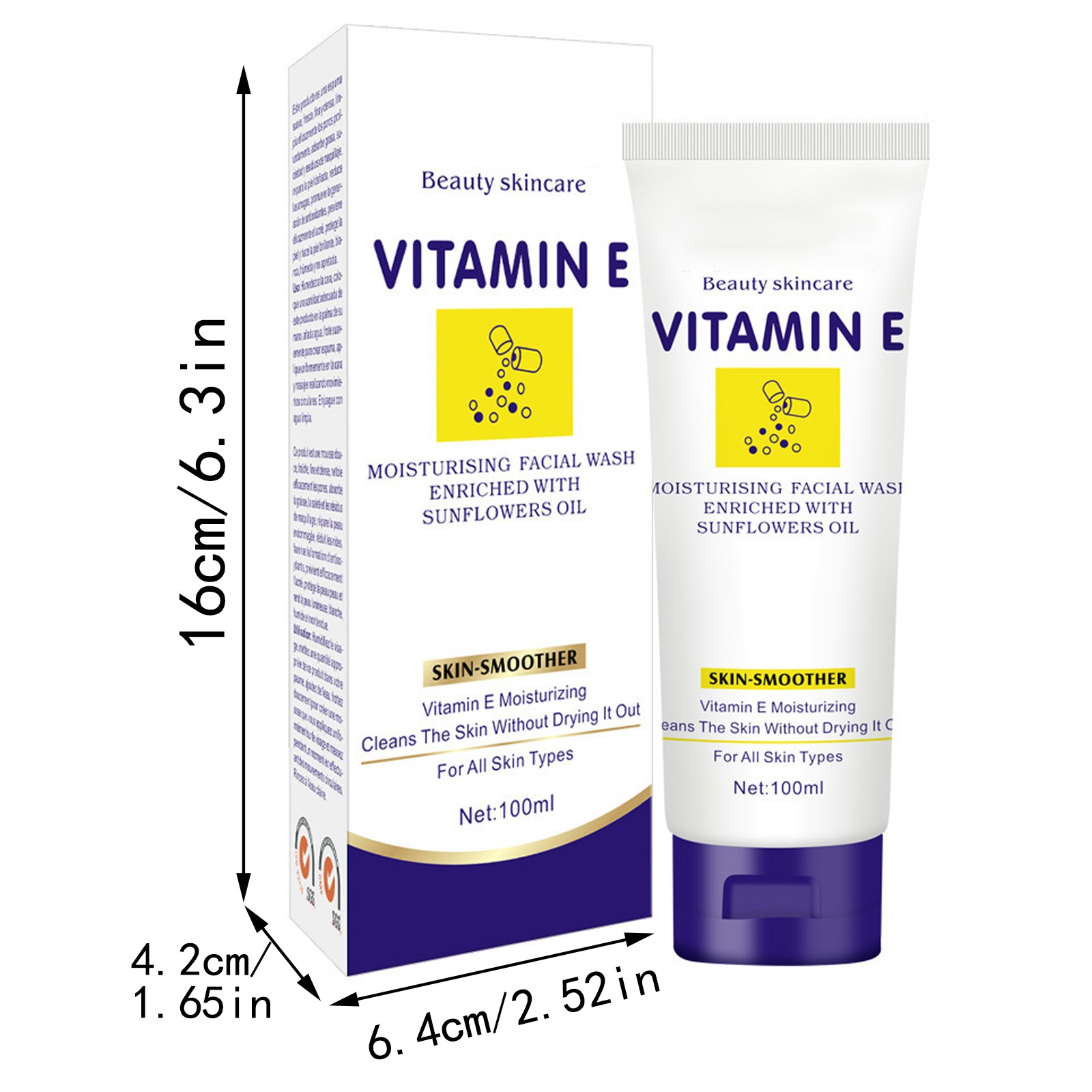 Vitamin E Facial Cleanser Makeup Remover Moisturizing Moisturizing Face ...