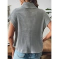 thumbnail image 5 of Womens Cap Sleeves Sweater Vest Turtle-Neck Ribbed Knit Tank Tops Basic Slim Fit Top Grey One size, 5 of 9